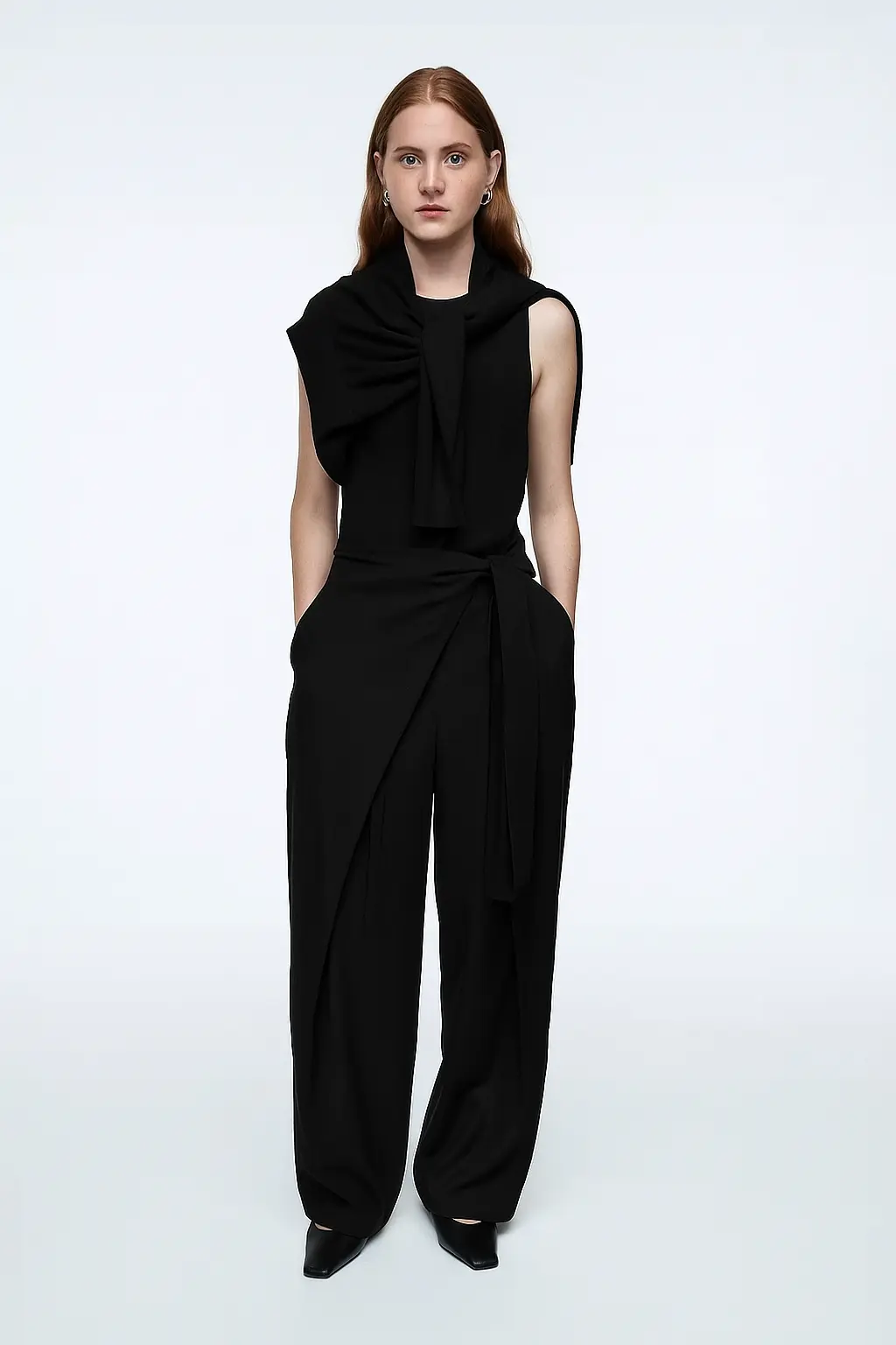 FLUID WRAP-FRONT TROUSERS
